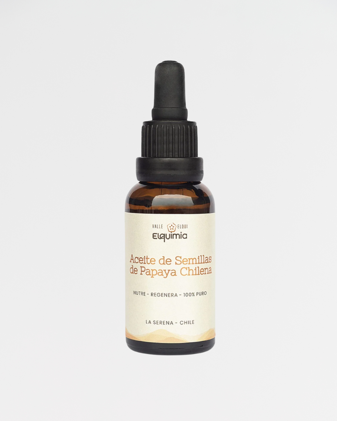 Aceite facial 100% semilla de papaya chilena 30ml frasco ámbar Elquimia