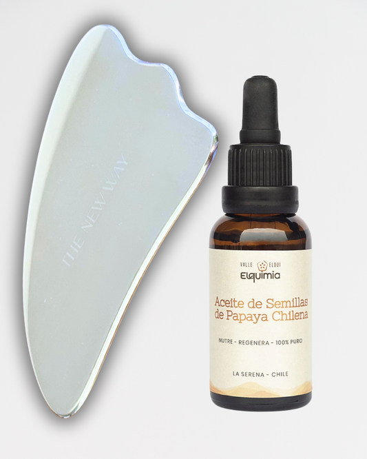 PACK FACIAL GUA SHA + ACEITE ELQUIMIA 30ml