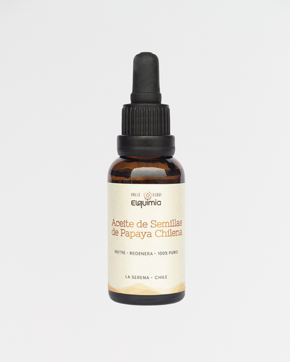 Aceite facial 100% semilla de papaya chilena 30ml frasco ámbar Elquimia